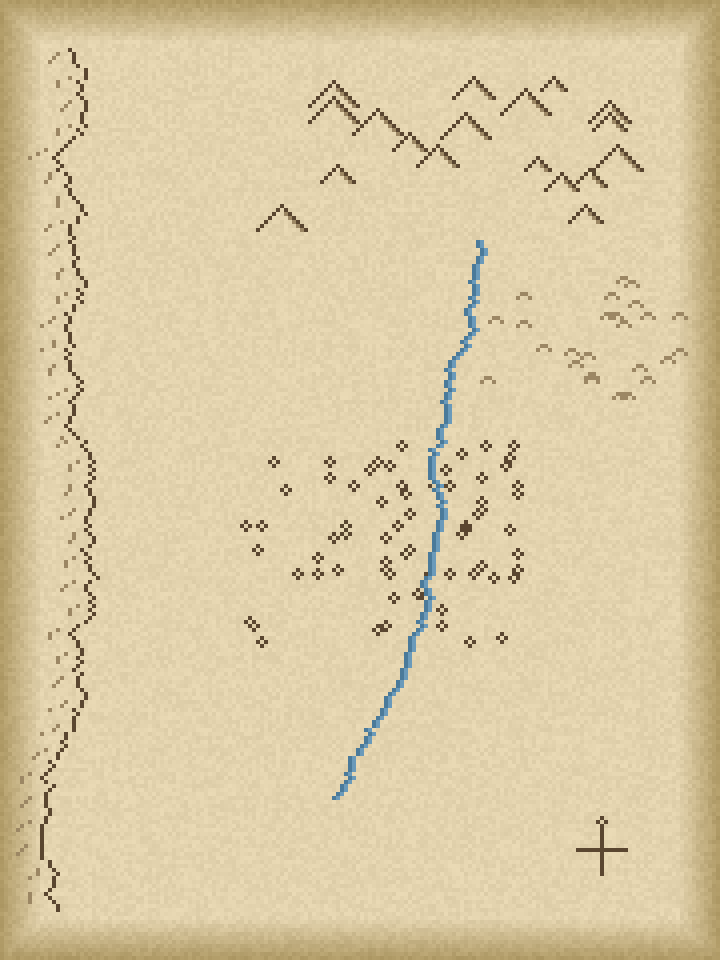 A painted map of the seven regions of Eldara